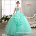 Vintage vestido de bola de los vestidos de novia de hombro Cenicienta vestido de rendimiento azul claro para los vestidos de noche de las niñas 2017